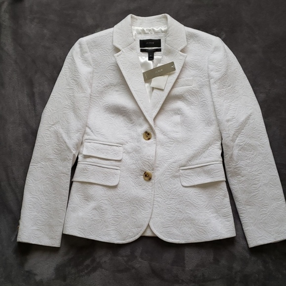 J. Crew Fancy White Brocade Jacket - Picture 4 of 8